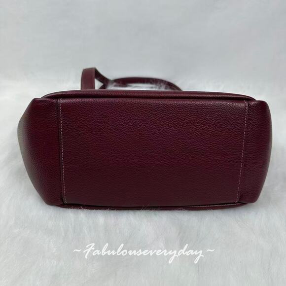 COACH Hadley Turnlock Tote Bag In Leather/Gold/Dark Wine CAL17 NWT - Picture 9 of 11